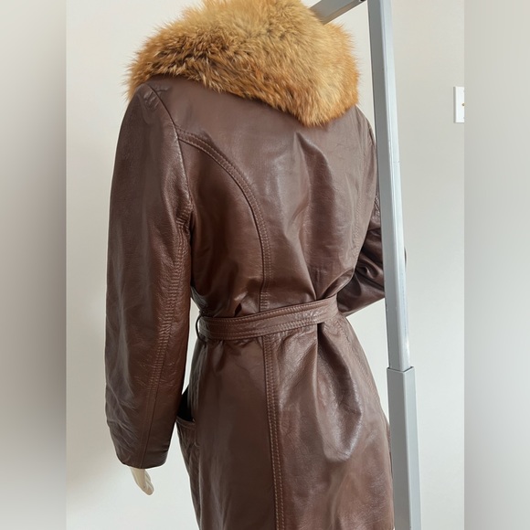 House of Leather Jacket with Genuine Fox Fur Collar – Vintage - Picture 8 of 16